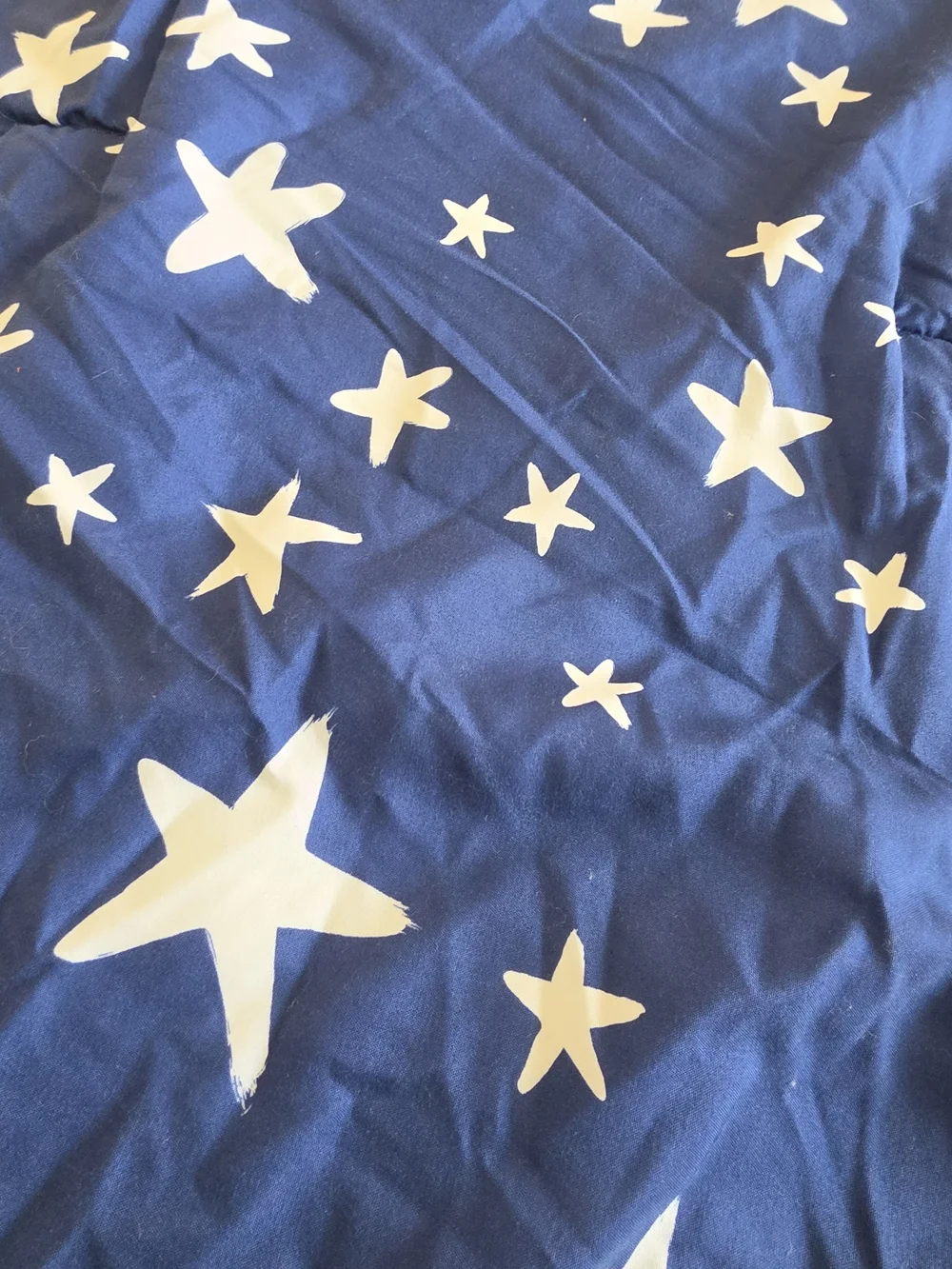 Star Print Blue Twin Comforter with Solid Teal Reverse
